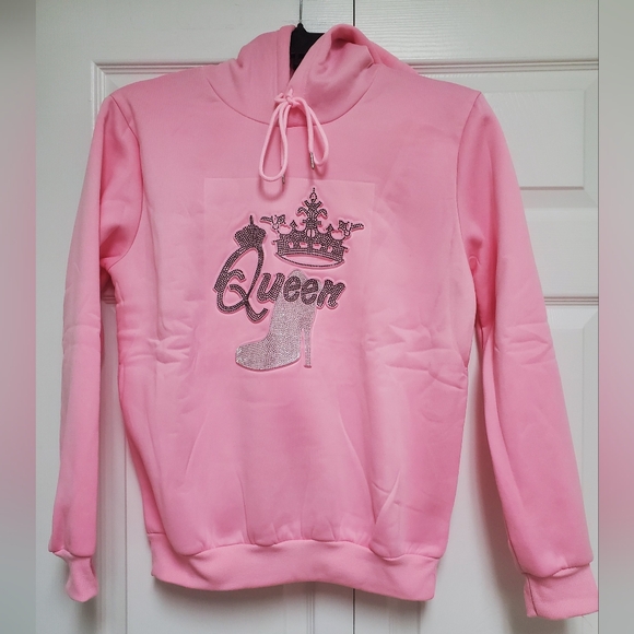 Nali Collection Tops - Nali Collection Embellished Hoodie/ Pink